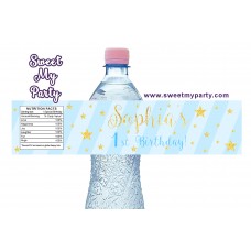 Twinkle Twinkle Little Star water bottle labels blue,(004c)